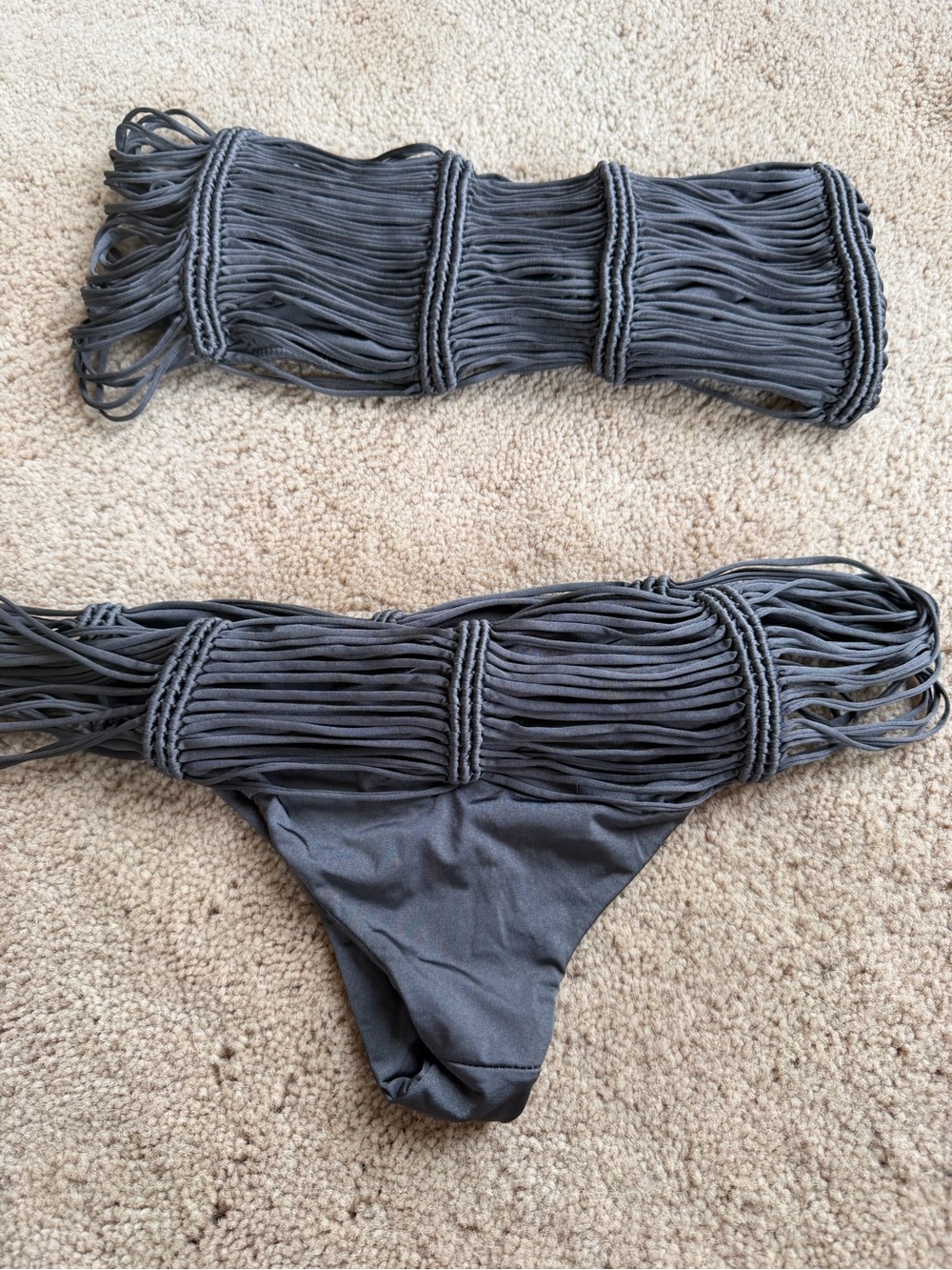 Indah Charcoal Fringe Bandeau Bikini - Picture 3 of 5